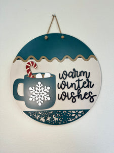 Warm Winter Wishes Hot Chocolate Door Hanger | Winter