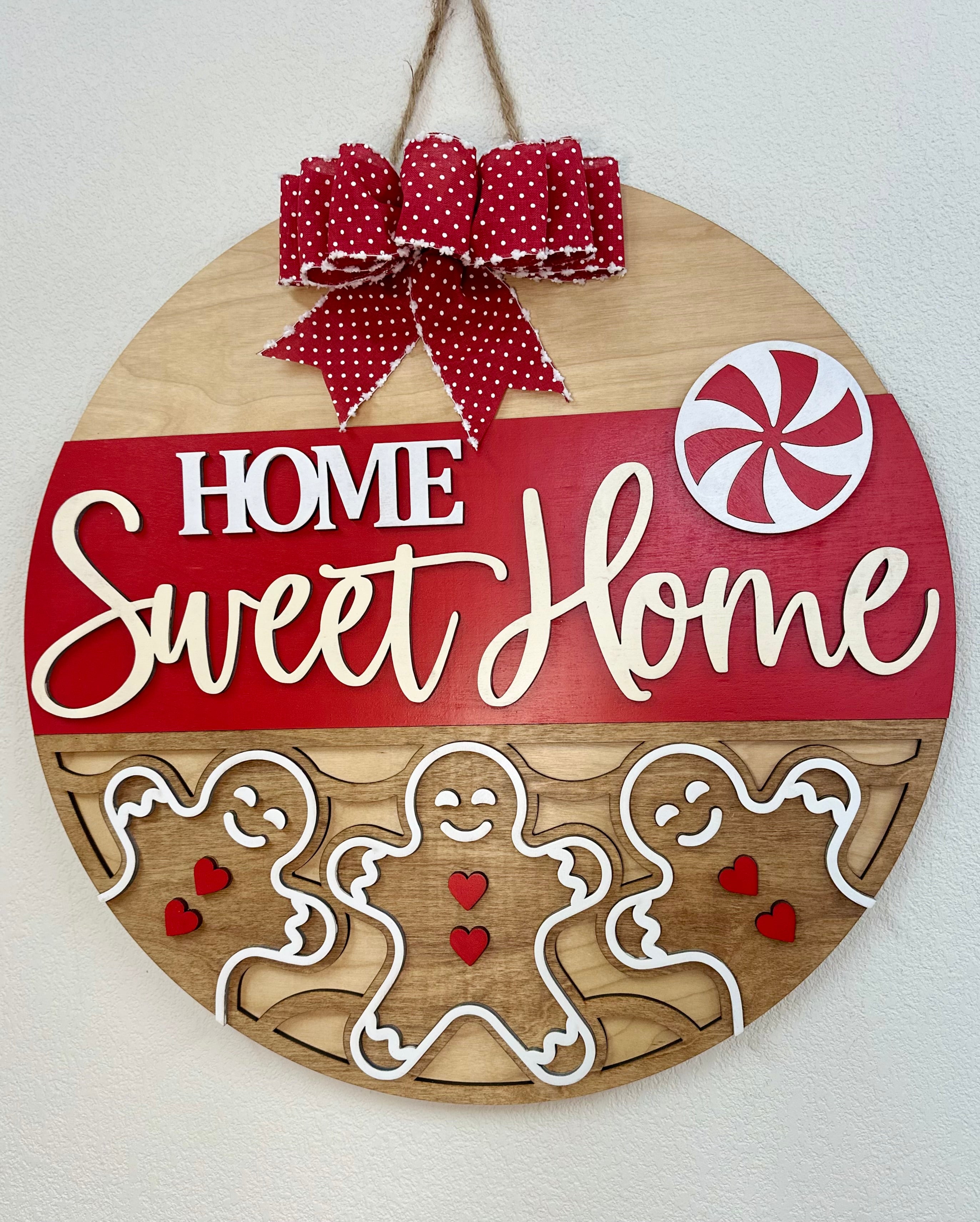 22" Home Sweet Home Gingerbread Bottom | Door Hanger