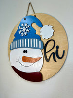 Load image into Gallery viewer, Hi Snowman Door Hanger | Winter
