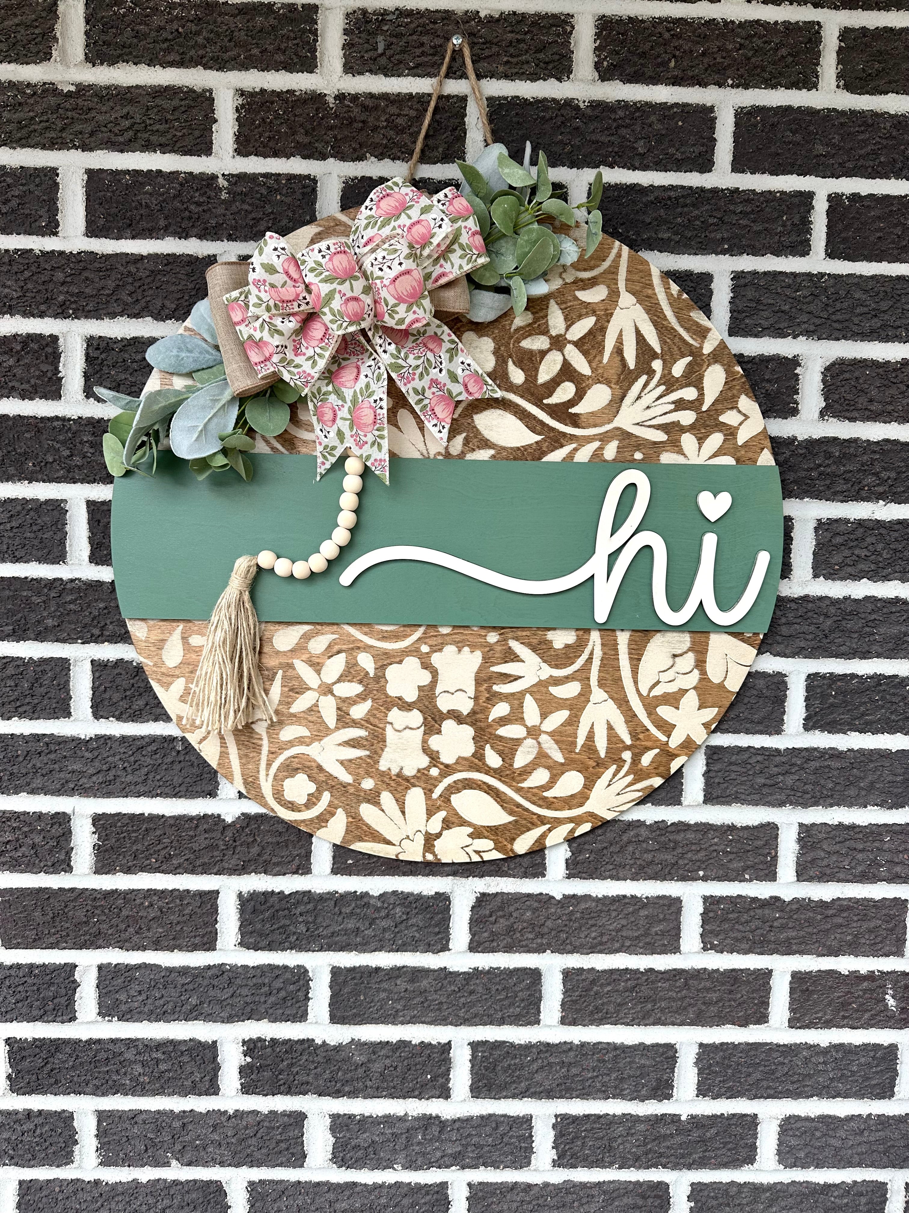 22” Hi | Floral | Rustic | Lace | Vintage | Door Hangee
