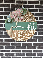 Load image into Gallery viewer, 22” Hi | Floral | Rustic | Lace | Vintage | Door Hangee
