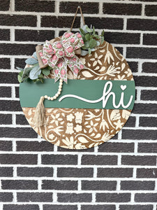 22” Hi | Floral | Rustic | Lace | Vintage | Door Hangee