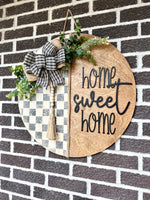 Load image into Gallery viewer, Home Sweet home Door Hanger | Checkered | Rustic
