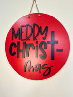 Load image into Gallery viewer, Merry Crist-mas Door Hanger | Red
