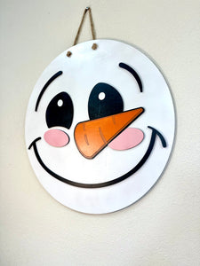 Cheerful Snowman Door Hanger | Winter