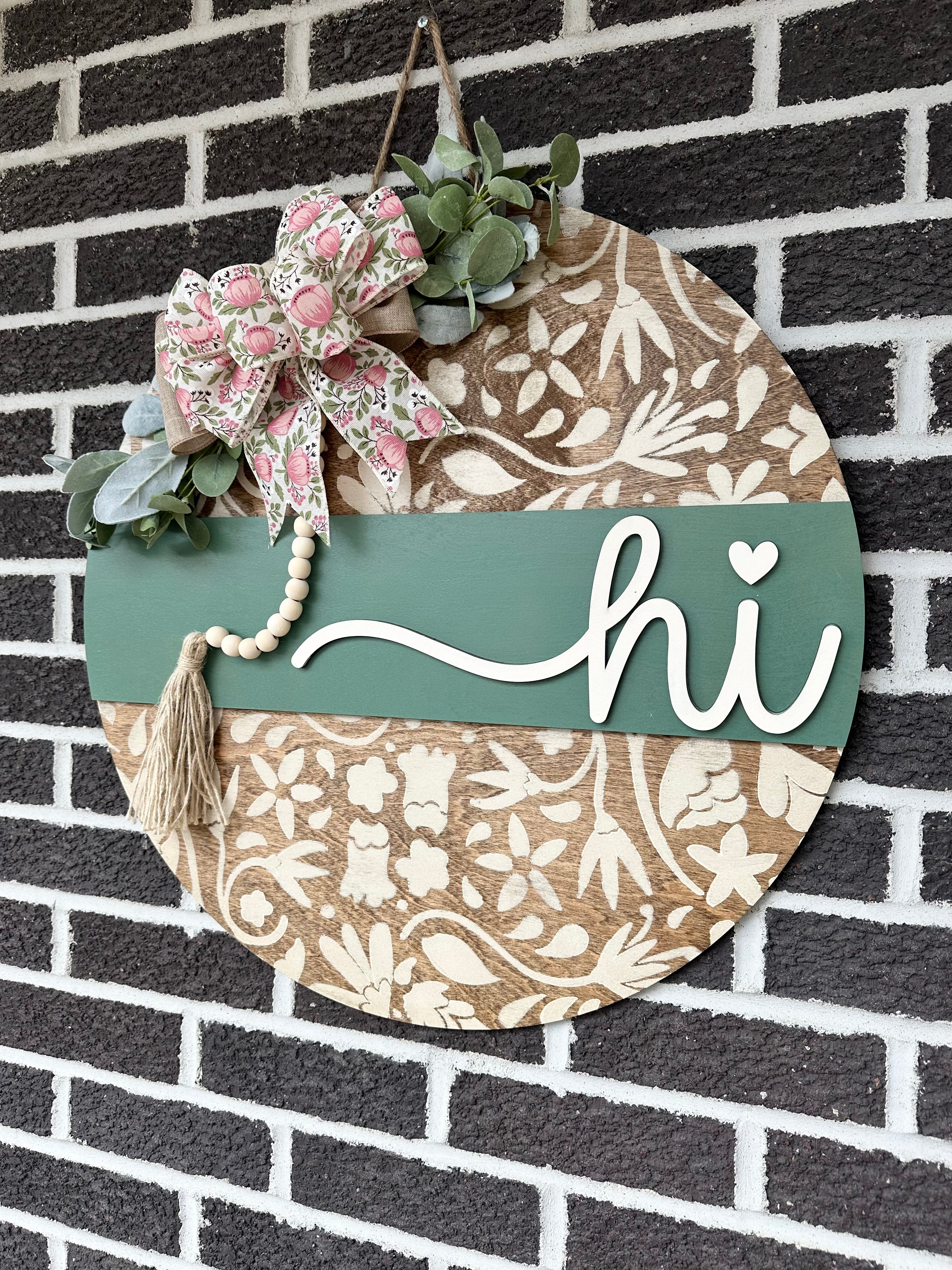 22” Hi | Floral | Rustic | Lace | Vintage | Door Hangee