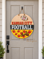 Load image into Gallery viewer, Football Door Hanger | CUSTOMIZE TO YOUR TEAM
