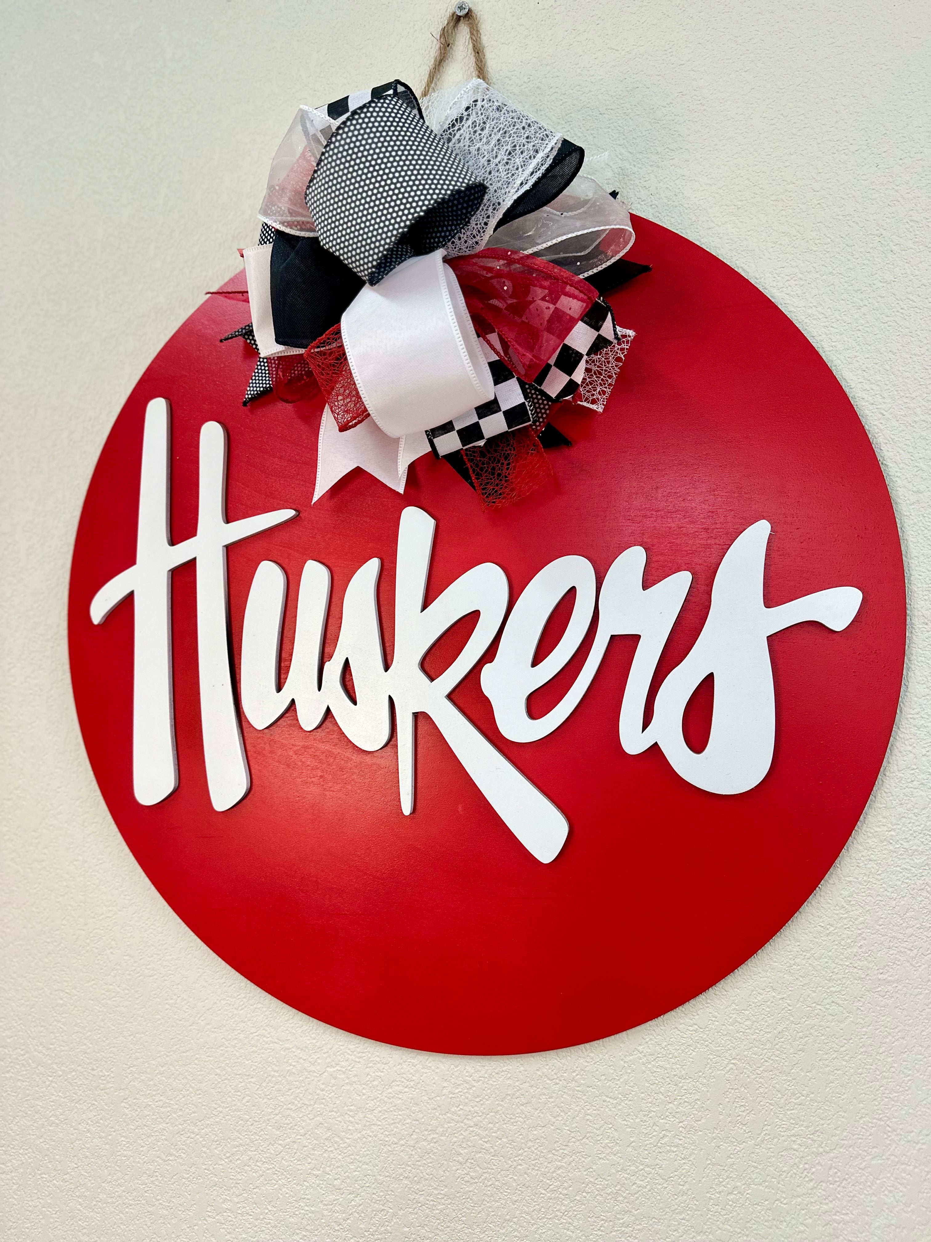 Huskers Door Hanger | Red | Black