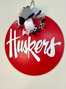 Huskers Door Hanger | Red | Black