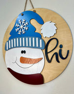 Load image into Gallery viewer, Hi Snowman Door Hanger | Winter
