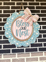 Load image into Gallery viewer, Bless our Nest | Scalloped Door Hanger
