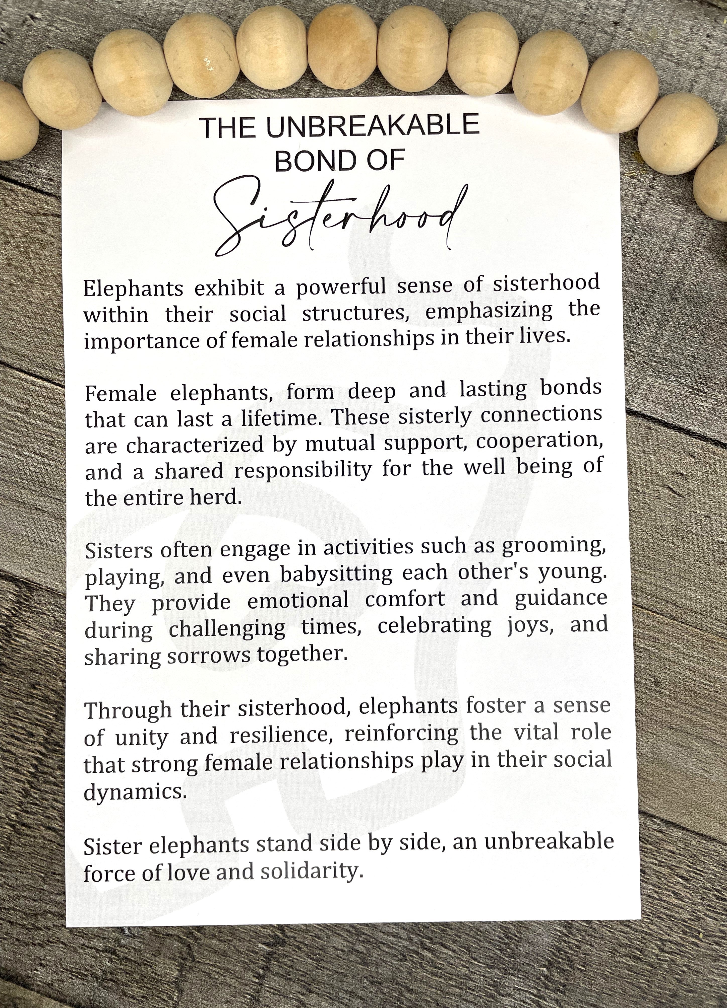 The Unbreakable Heart of Sisterhood | Elephant | Story Card | Ornament
