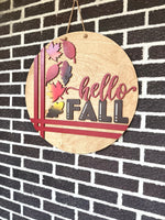 Load image into Gallery viewer, Hello Fall Door Hanger | Leaves
