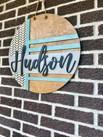 Load image into Gallery viewer, Last Name Door Hanger | Modern
