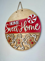 Load image into Gallery viewer, Home Sweet Home Gingerbread Bottom Door Hanger | Christmas
