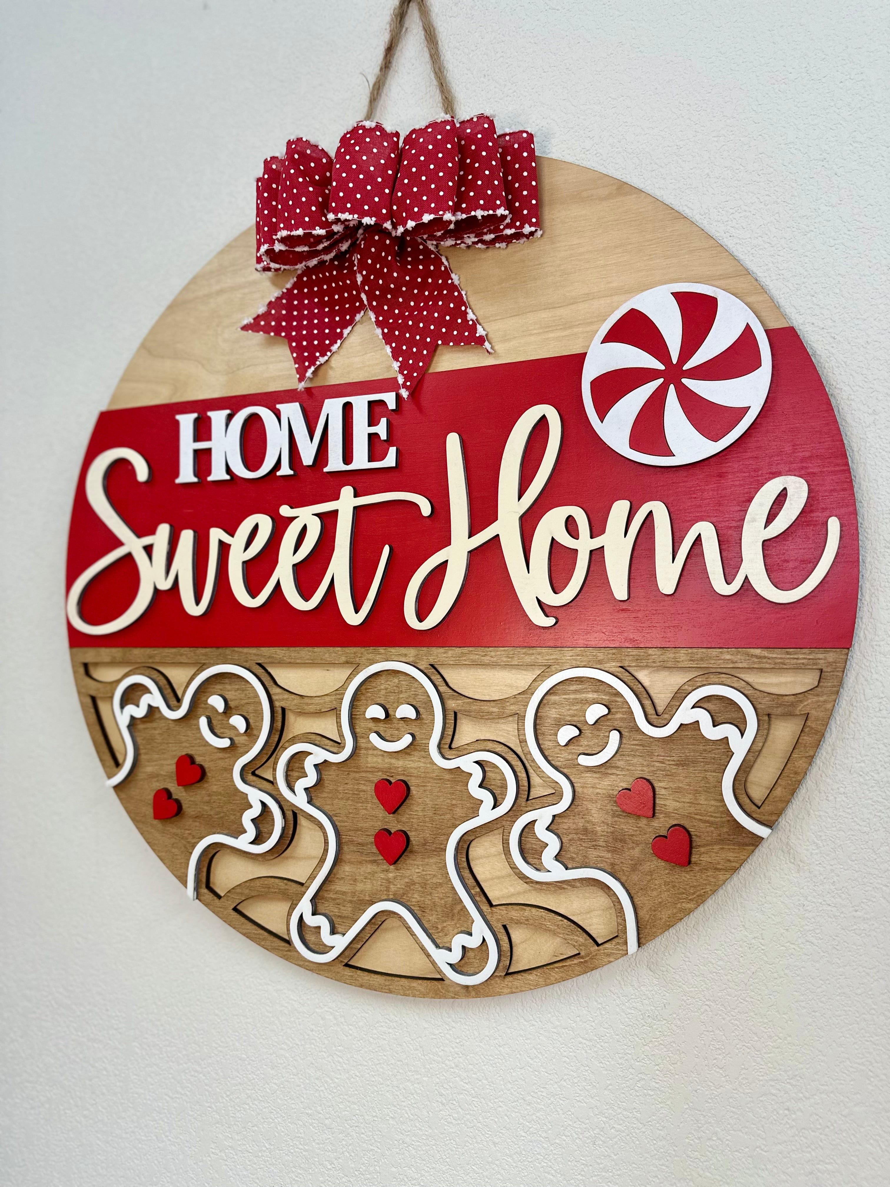 22" Home Sweet Home Gingerbread Bottom | Door Hanger