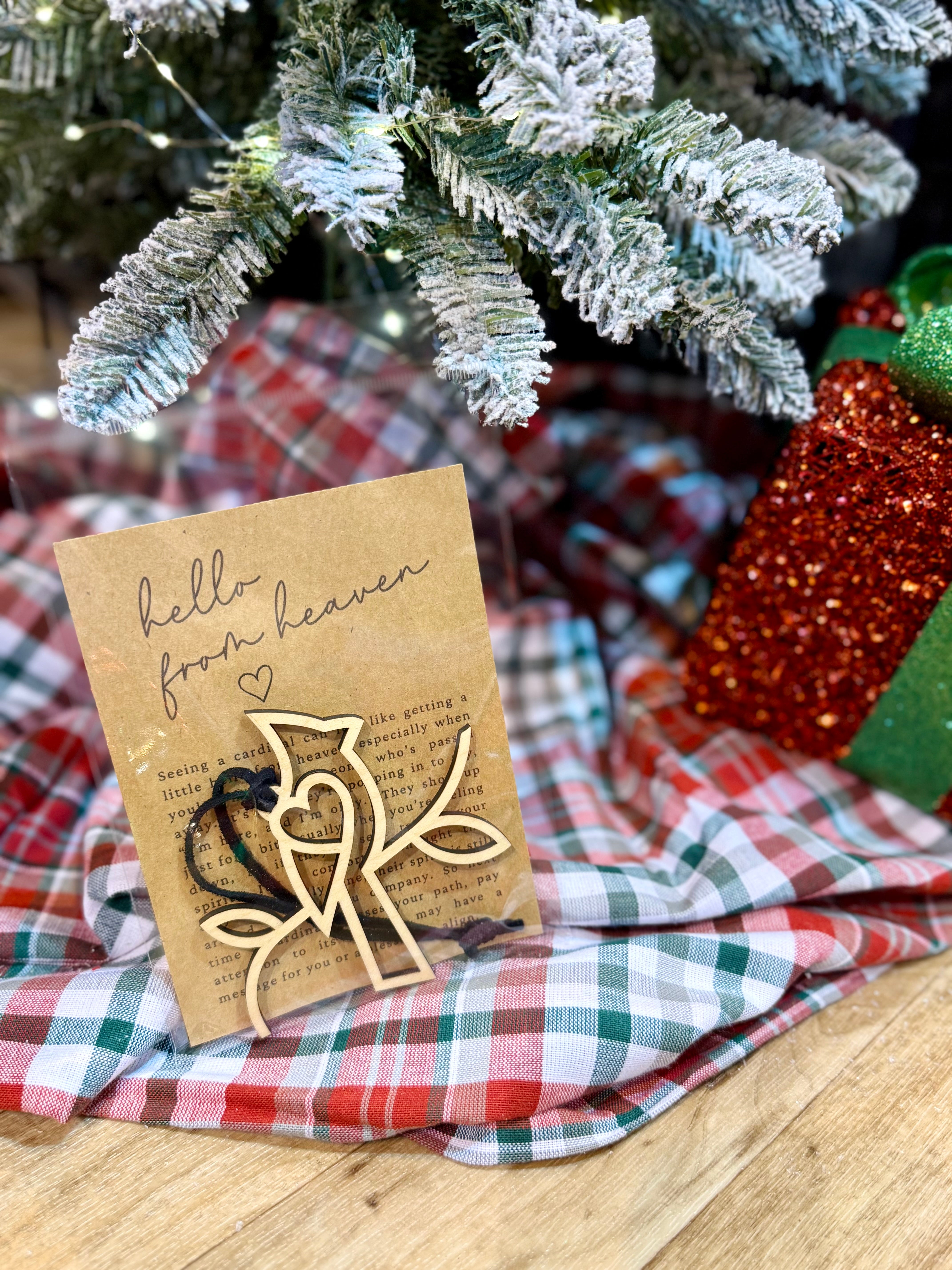Hello From Heaven | Cardinal | Story Card | Ornament