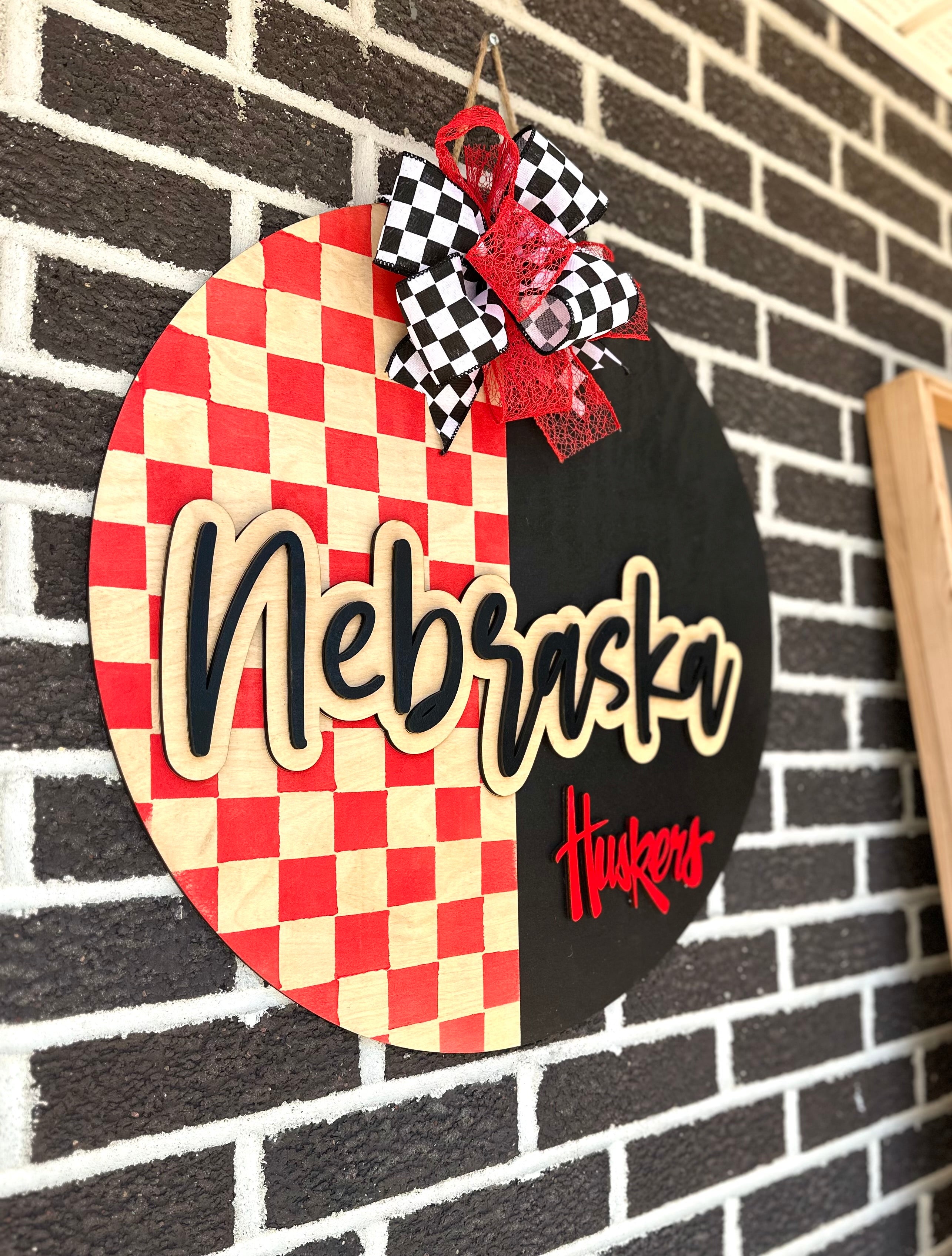 Nebraska | Huskers | Red Checkered | Half