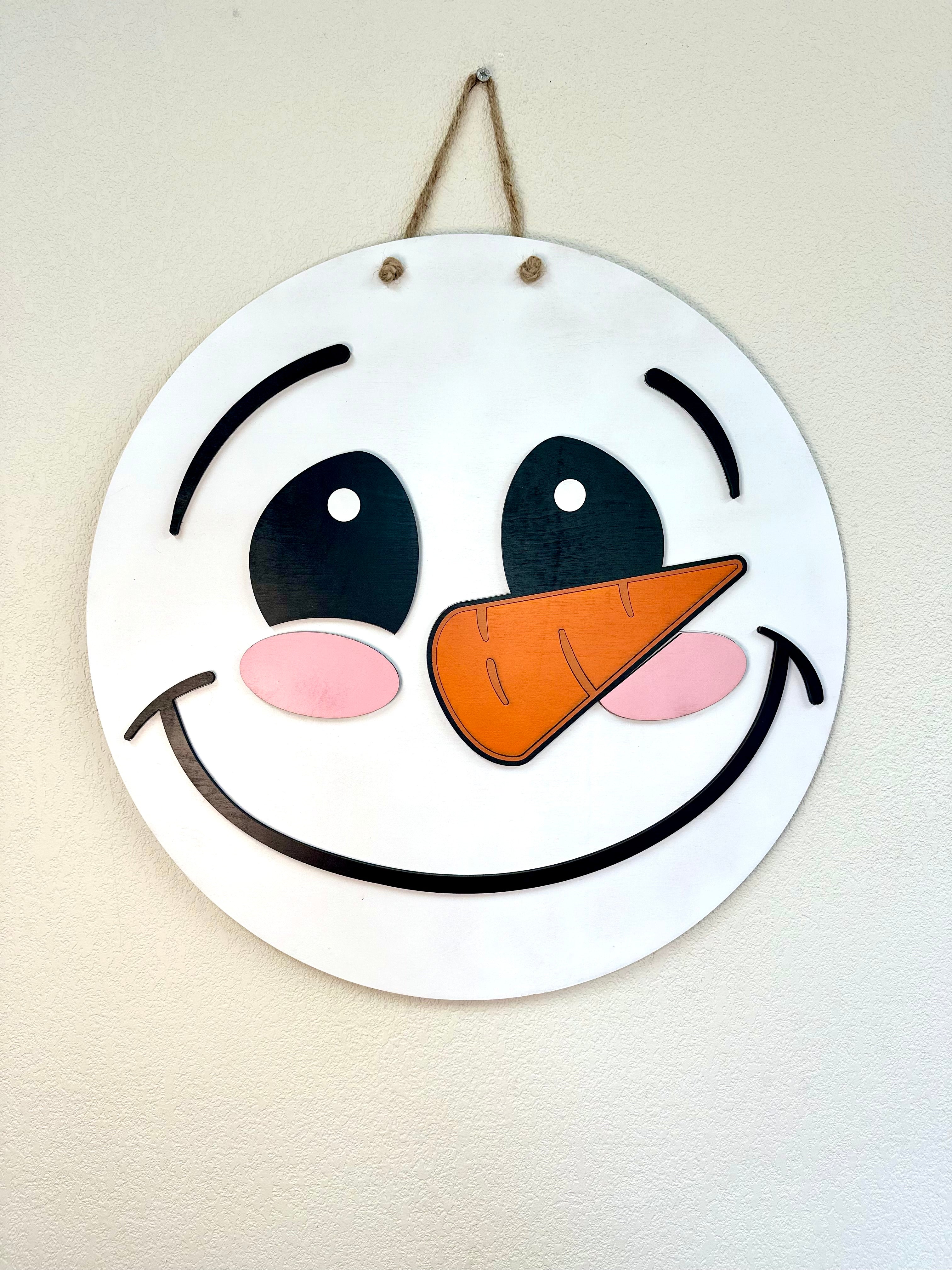 Cheerful Snowman Door Hanger | Winter