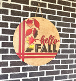 Load image into Gallery viewer, Hello Fall Door Hanger | Leaves
