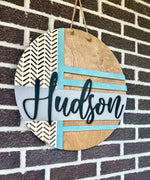 Load image into Gallery viewer, Last Name Door Hanger | Modern
