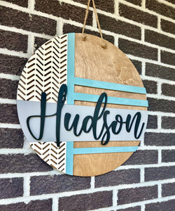 Last Name Door Hanger | Modern
