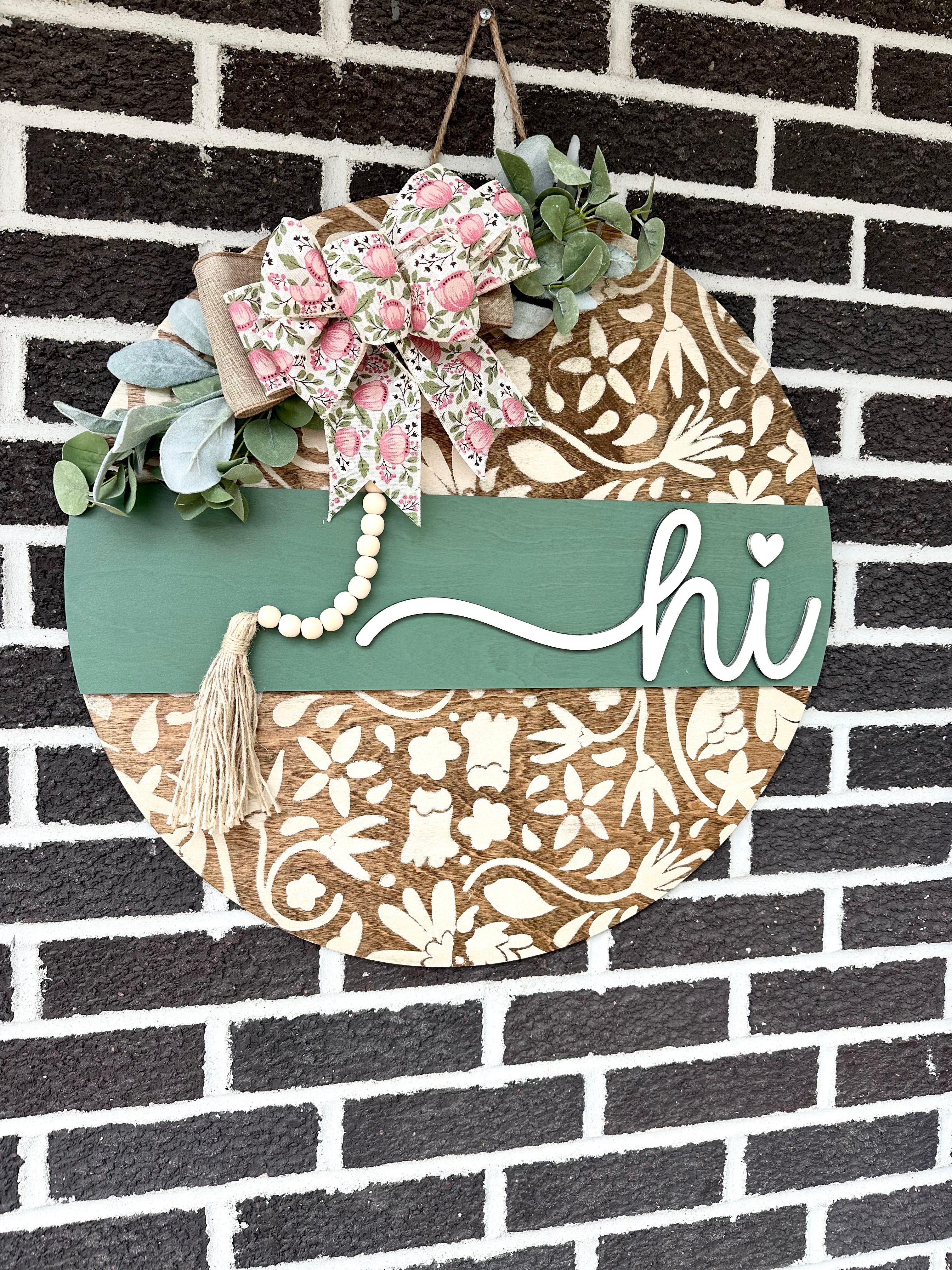 22” Hi | Floral | Rustic | Lace | Vintage | Door Hangee