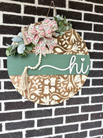 Load image into Gallery viewer, 22” Hi | Floral | Rustic | Lace | Vintage | Door Hangee

