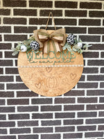 Load image into Gallery viewer, 22&quot; Welcome To Our Patch Door Hanger | Fall
