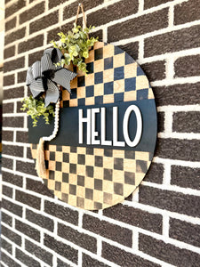 22" Hello | Checkered | Modern | Beads