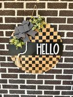 Load image into Gallery viewer, 22&quot; Hello | Checkered | Modern | Beads
