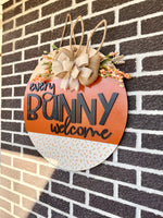 Load image into Gallery viewer, 22" Every Bunny Welcome | Orange | Carrot | Bunny Ears | Spring | Easter | Door Hanger

