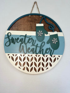 Sweater Weather Door Hanger | Winter | Mittens