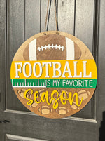 Load image into Gallery viewer, Football Is My Favorite Season Door Hanger
