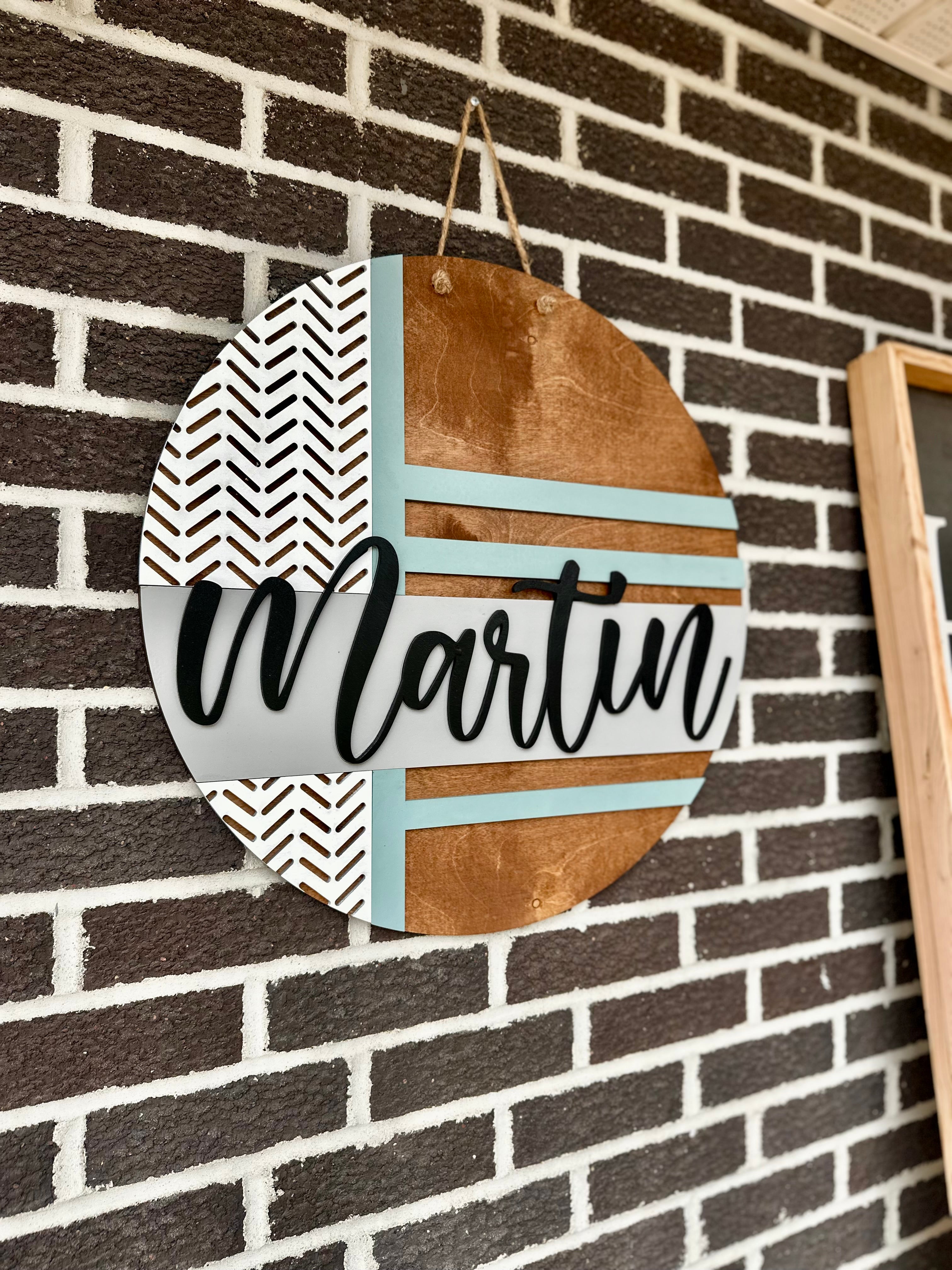 Last Name Door Hanger | Modern