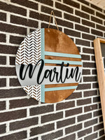 Load image into Gallery viewer, Last Name Door Hanger | Modern
