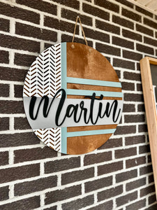 Last Name Door Hanger | Modern