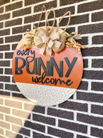Load image into Gallery viewer, 22" Every Bunny Welcome | Orange | Carrot | Bunny Ears | Spring | Easter | Door Hanger
