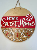 Load image into Gallery viewer, Home Sweet Home Gingerbread Bottom Door Hanger | Christmas
