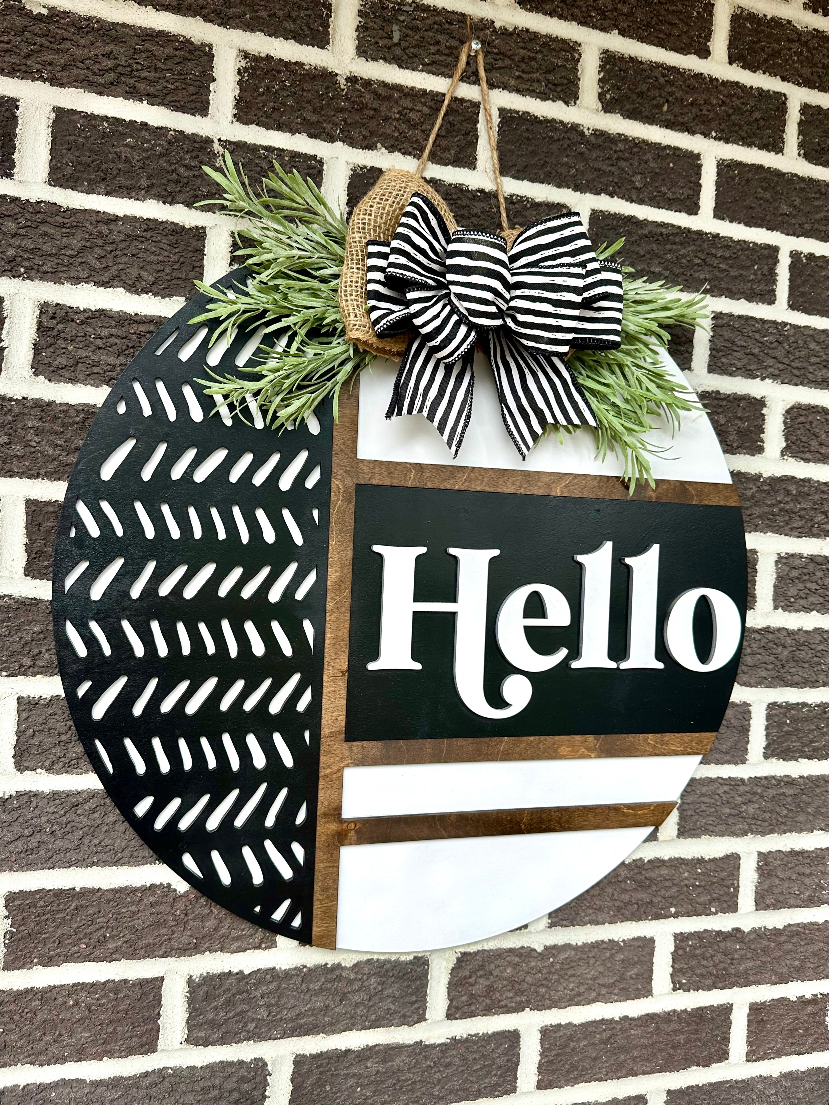 22” Hello Door Hanger | Boho