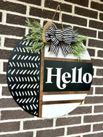 Load image into Gallery viewer, 22” Hello Door Hanger | Boho
