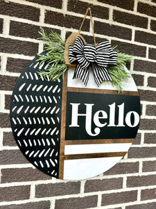 22” Hello Door Hanger | Boho