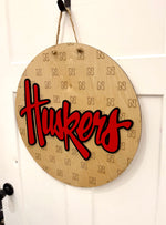 Load image into Gallery viewer, 22” Huskers Engraved N Door Hanger
