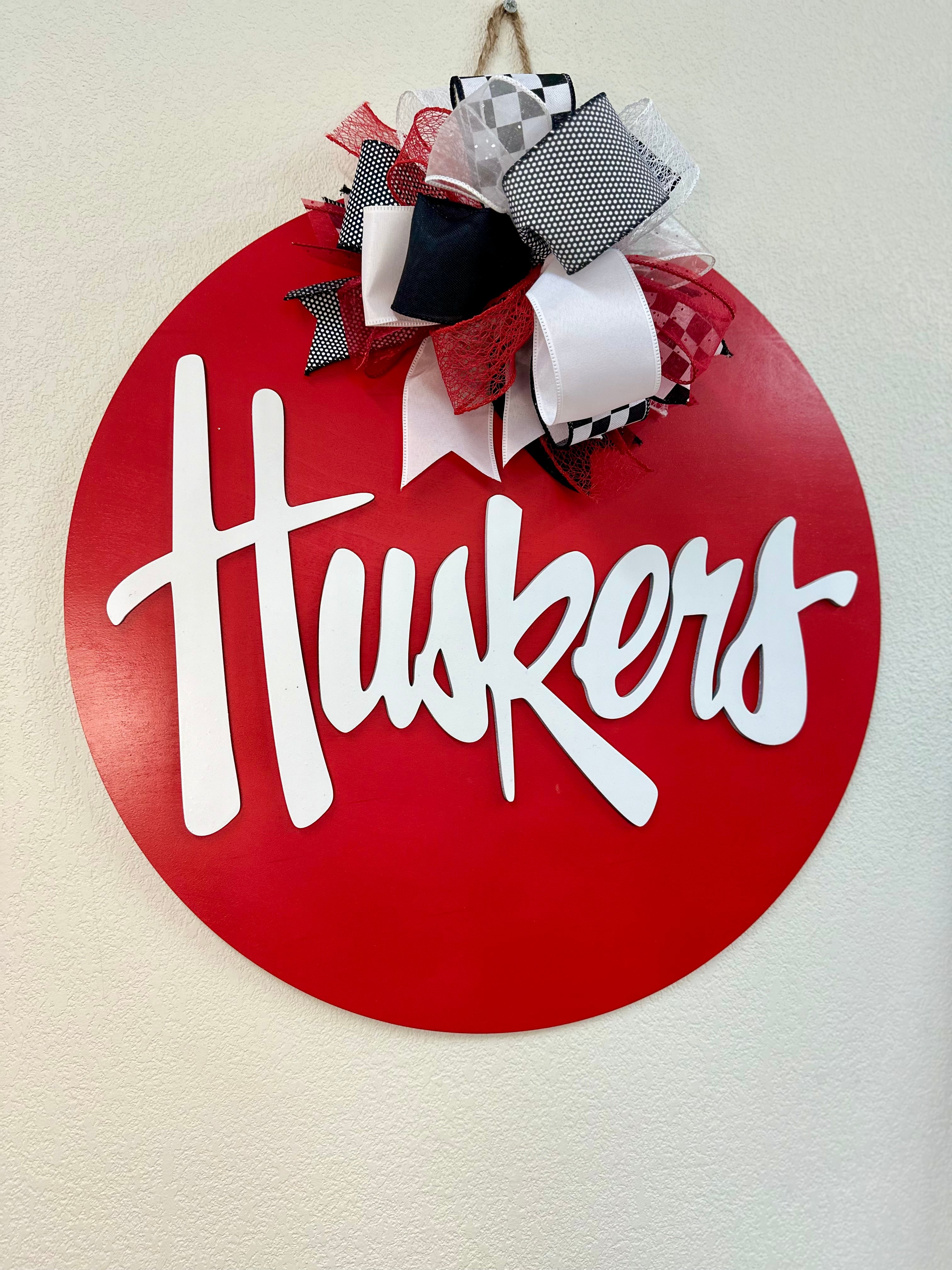 Huskers Door Hanger | Red | Black