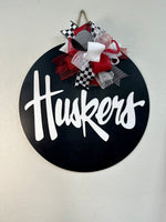 Load image into Gallery viewer, Huskers Door Hanger | Red | Black
