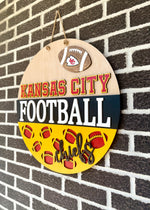 Load image into Gallery viewer, Football Door Hanger | CUSTOMIZE TO YOUR TEAM
