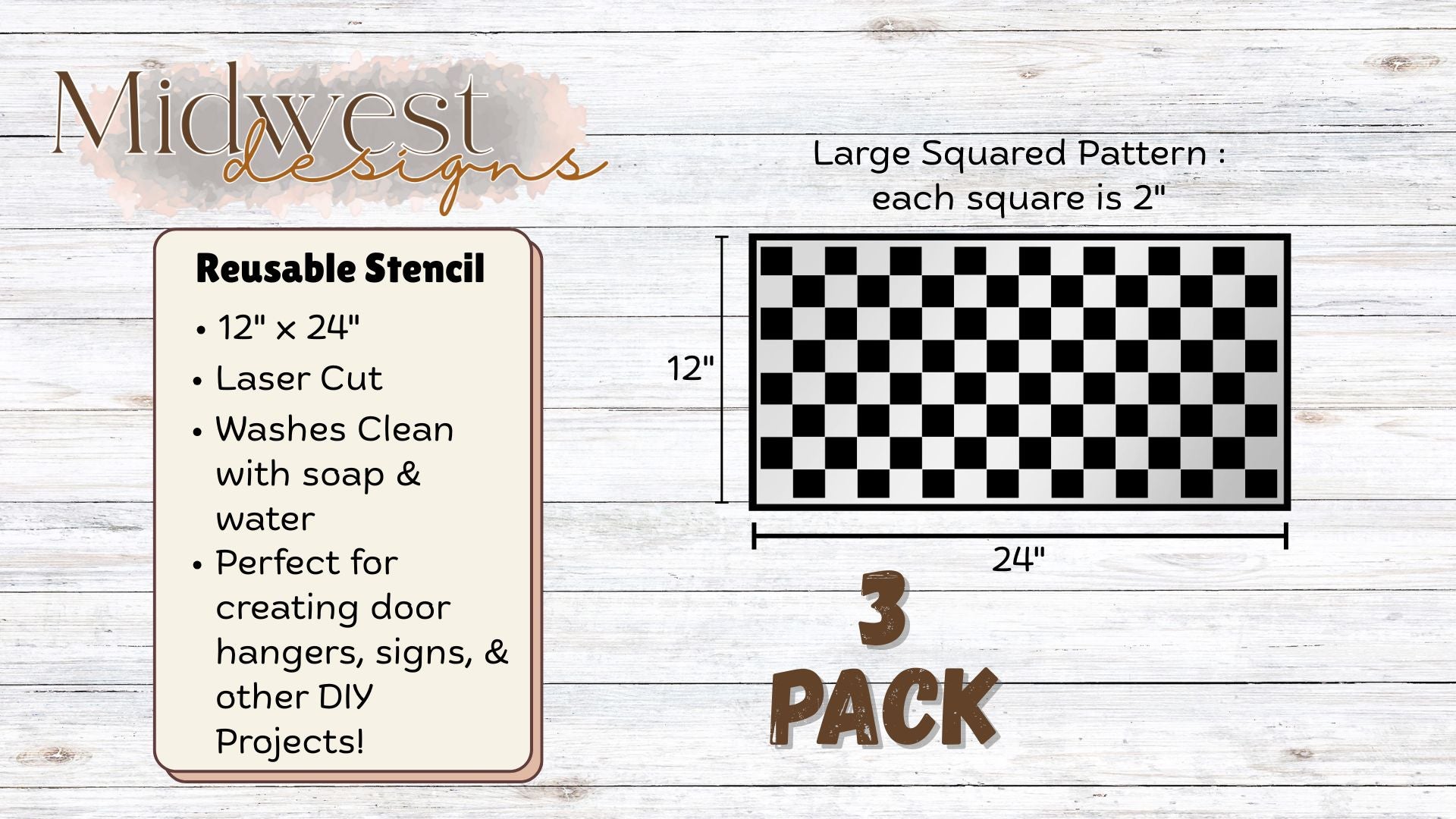 Large Checkered Print Stencils