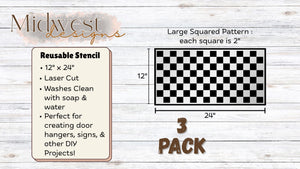 Large Checkered Print Stencils