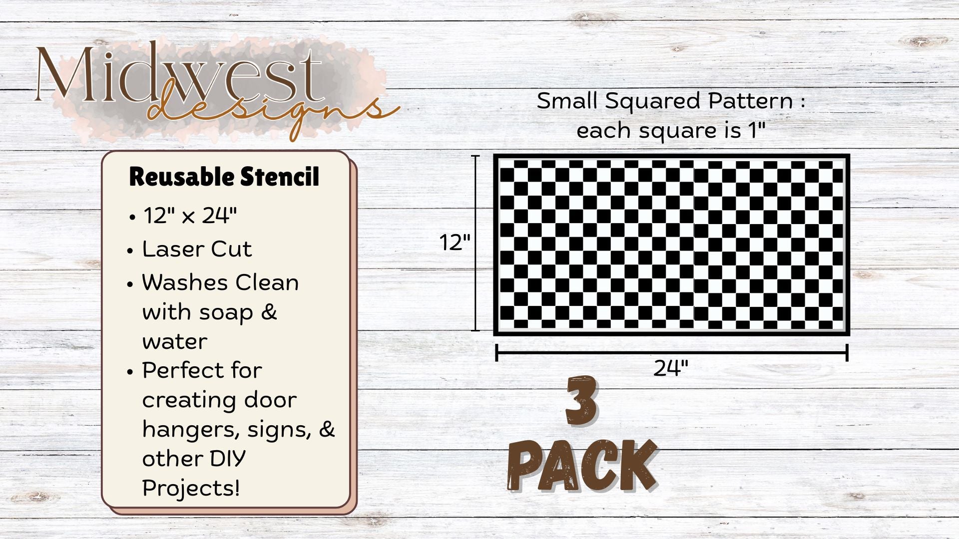 Small Checkered Print Stencils