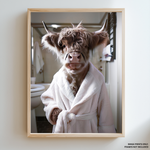 Load image into Gallery viewer, Highland Cow Bathrobe | Canvas Print
